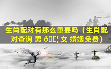 生肖配对有那么重要吗（生肖配对查询 男 🐦 女 婚姻免费）